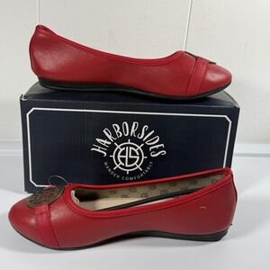 Harborsides Flat Shoes Womens Size 8.5 Red Anabel Memory Foam Comfort